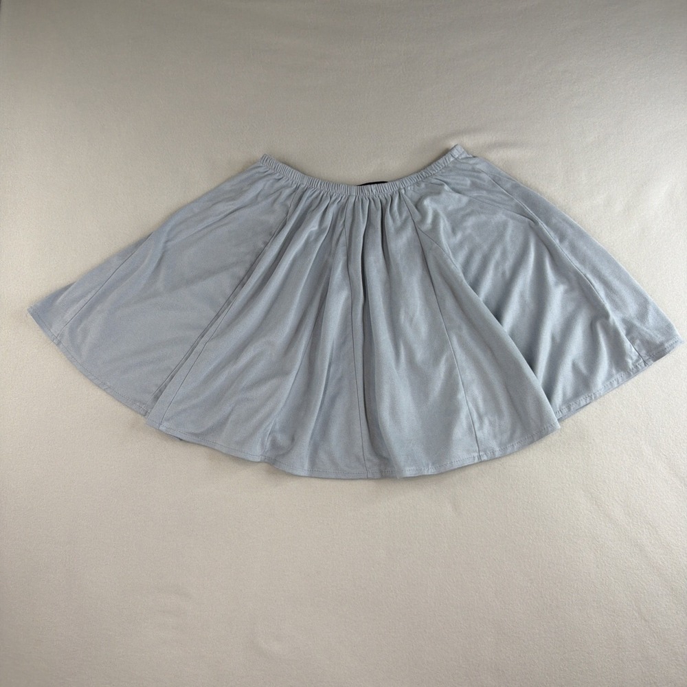 Brandy Melville Womens Small Blue Mini Skater Skirt Made Italy Cotton Flare